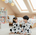 Ultra-Soft Fleece Kids Cow Print Pajamas