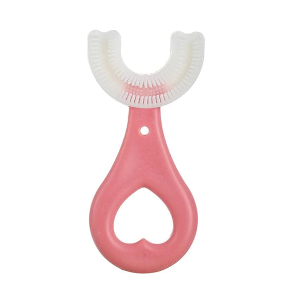 360° U-Shaped Baby Toothbrush | Soft Silicone Kids Oral Care & Teether Brush