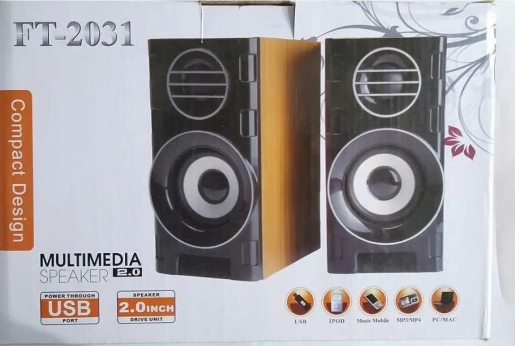 FT-2031 Subwoofer Pairs Speaker Premium Sound USB Powered 2pc