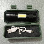 Metal COB Flashlight Torch | Mini LED Rechargeable Work Light