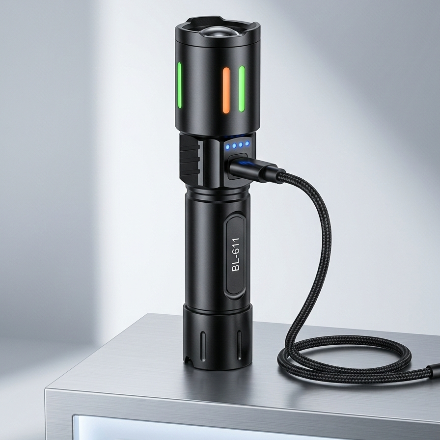 X-Balog BL-611 USB Rechargeable LED Flashlight – 2000M Long Range High Power Torch Rs 1,395