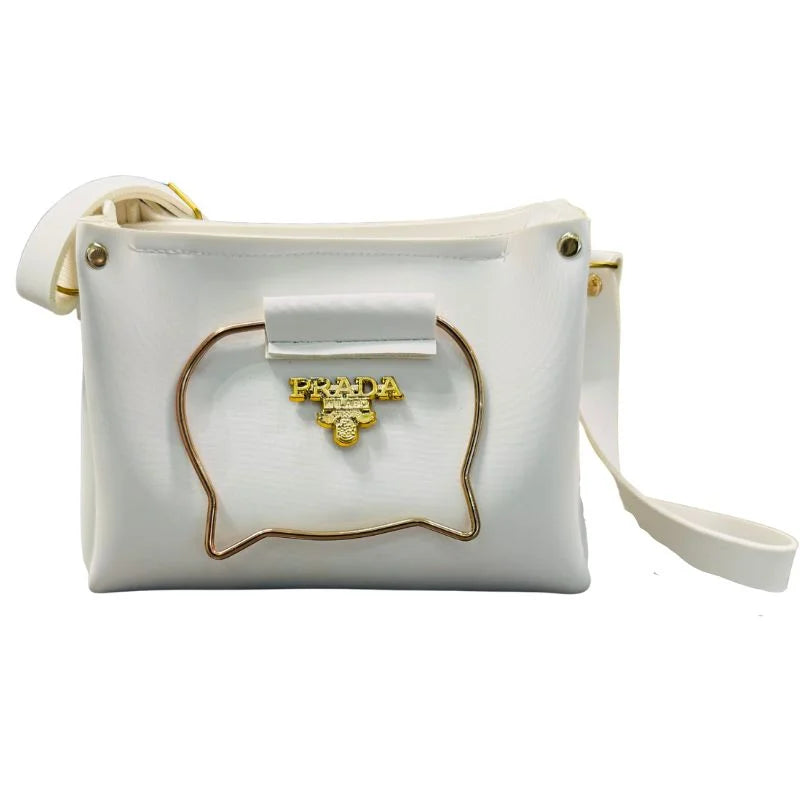 White Elegant Cat Handle Handbag for Girls & Ladies | Stylish Shoulder