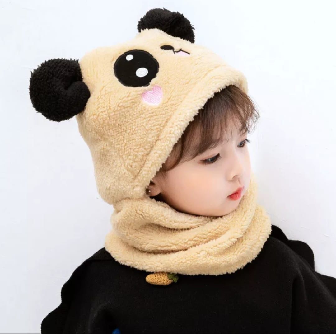 KIDS WOOL CAP Cartoon Panda Baby(random color)