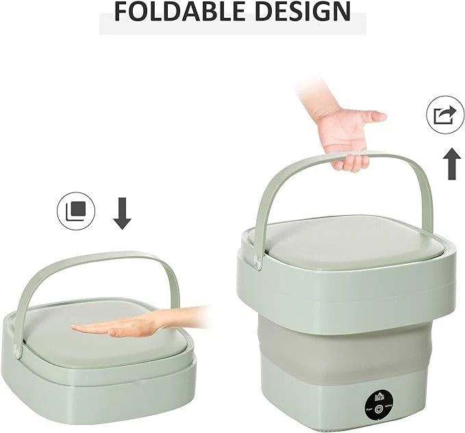 Foldable Mini Washing Machine – Portable Collapsible Washer for Travel