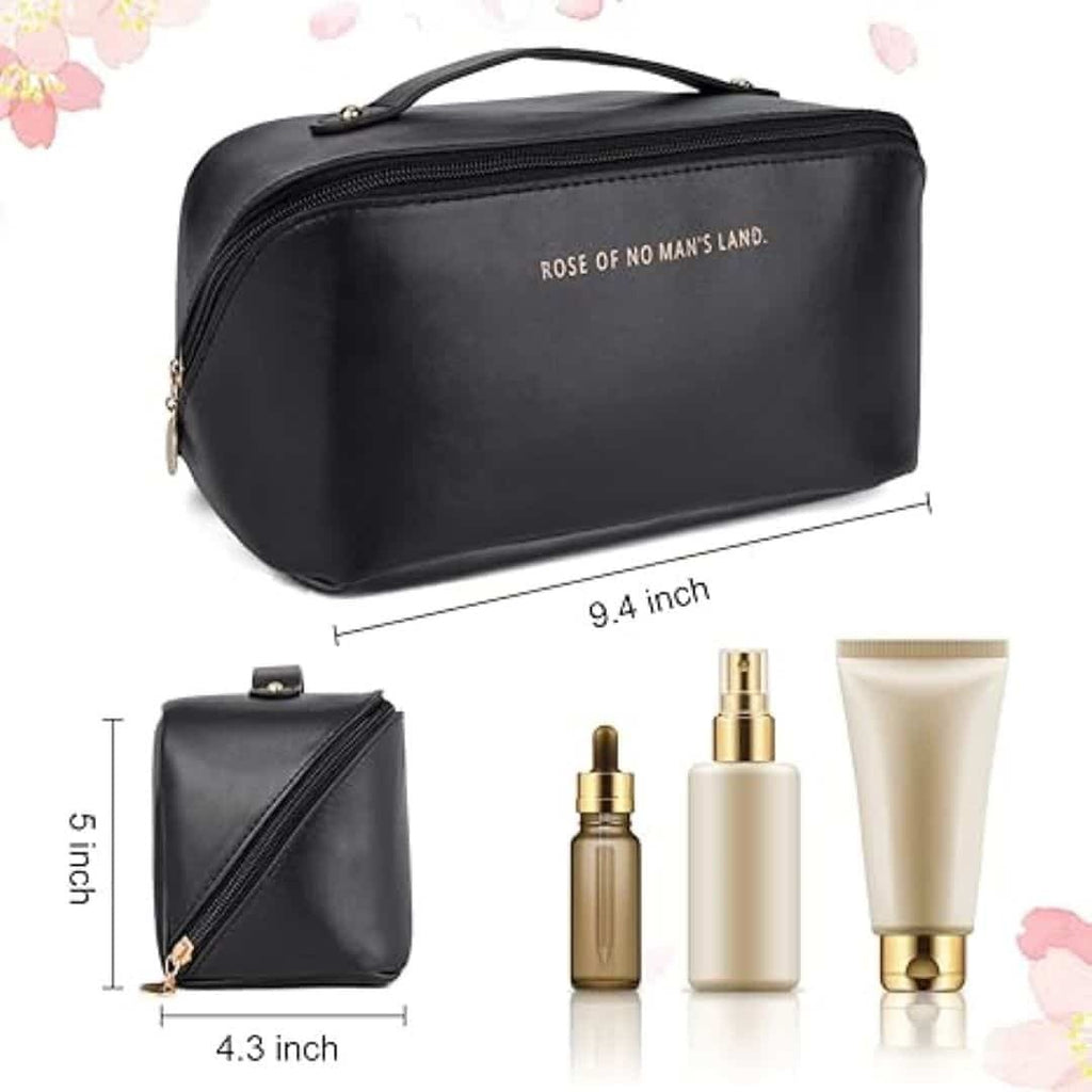 Large Capacity Travel Cosmetic Bag | Black brown pink
