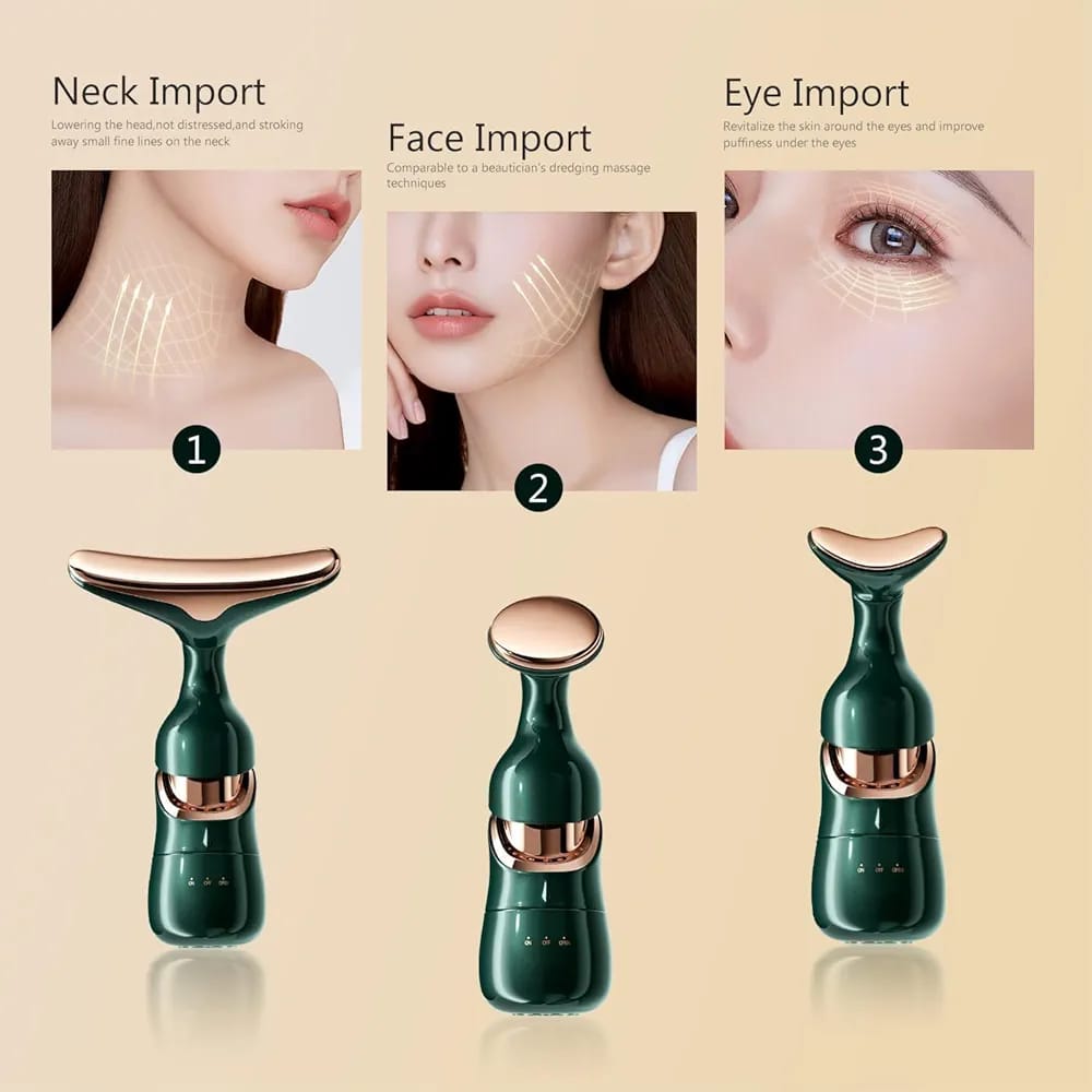 3-in-1 Face Slimming & Uplift Wand – Thermal & Vibration Beauty Massager for Face and Neck