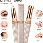 2-in-1 Flawless Hair Remover &amp; Eyebrow Trimmer – Portable Electric Facial Hair Trimmer for Women