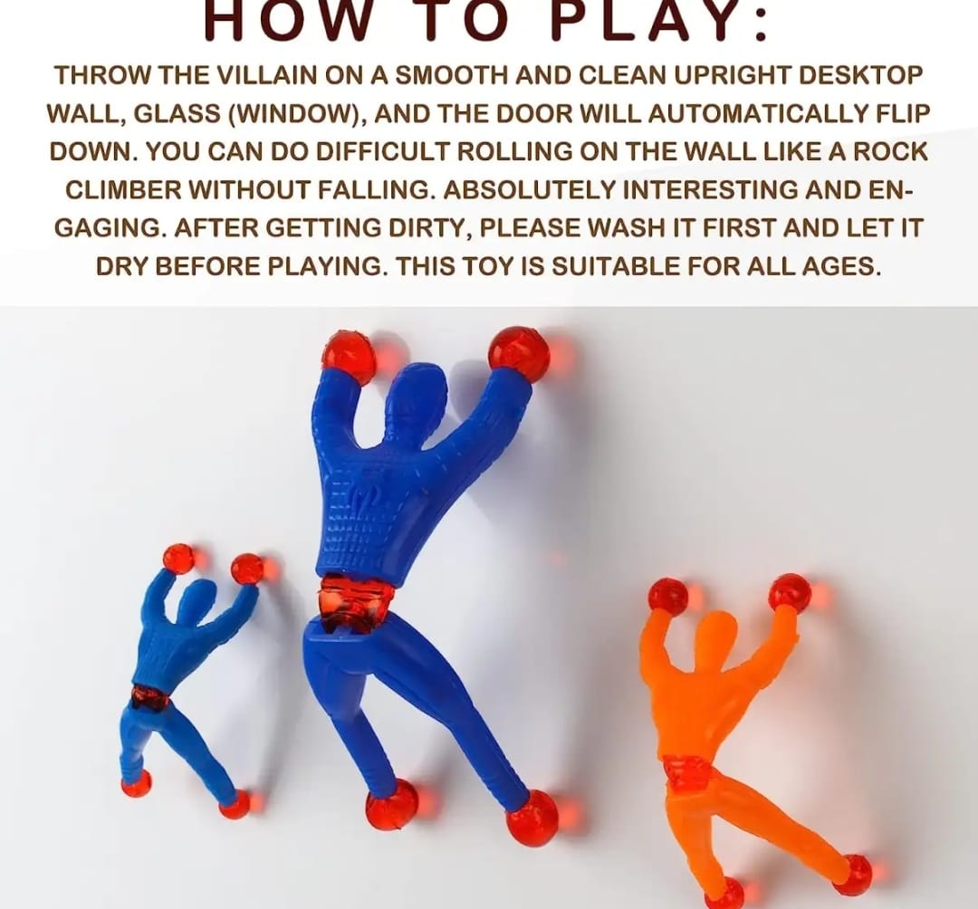 Pack Of 20 Sticky Spider Man Climbing Wall Toy For Kids