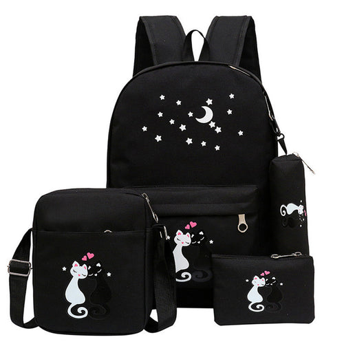 4-Piece School Bag Set/ backpack Children School Bags For Girls Boys