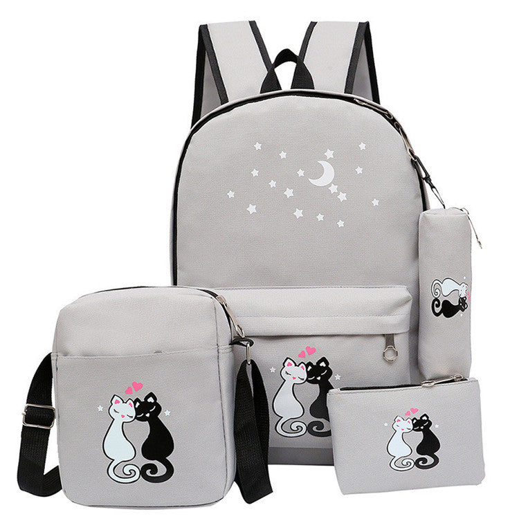 4-Piece School Bag Set/ backpack Children School Bags For Girls Boys