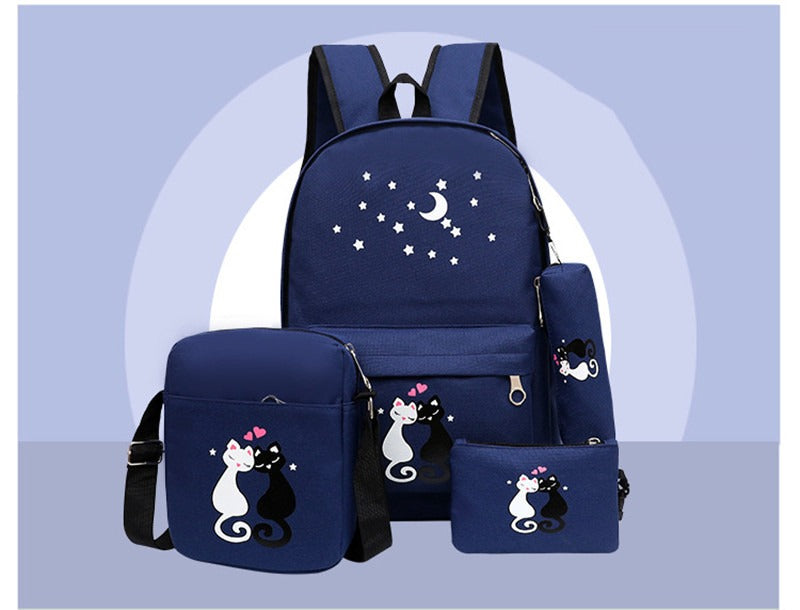 4-Piece School Bag Set/ backpack Children School Bags For Girls Boys