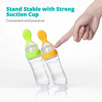 Silicone Baby Spoon Squeezing Feeding Bottle Feeder
