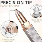 2-in-1 Flawless Hair Remover &amp; Eyebrow Trimmer – Portable Electric Facial Hair Trimmer for Women
