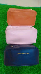 Large Capacity Travel Cosmetic Bag | Black brown pink
