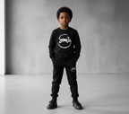 Kids SMILE Printed Stylish Black &amp; Black Tracksuit Set small to 3xl