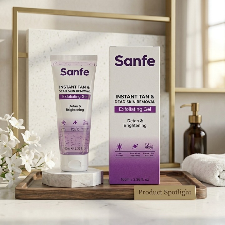 Sanfe Instant Tan And Dead Skin Removal Exfoliating Gel Detan Brightening 100ml