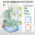 Mini Fan with Cool Mist, Portable Air Cooler, USB Table Fan