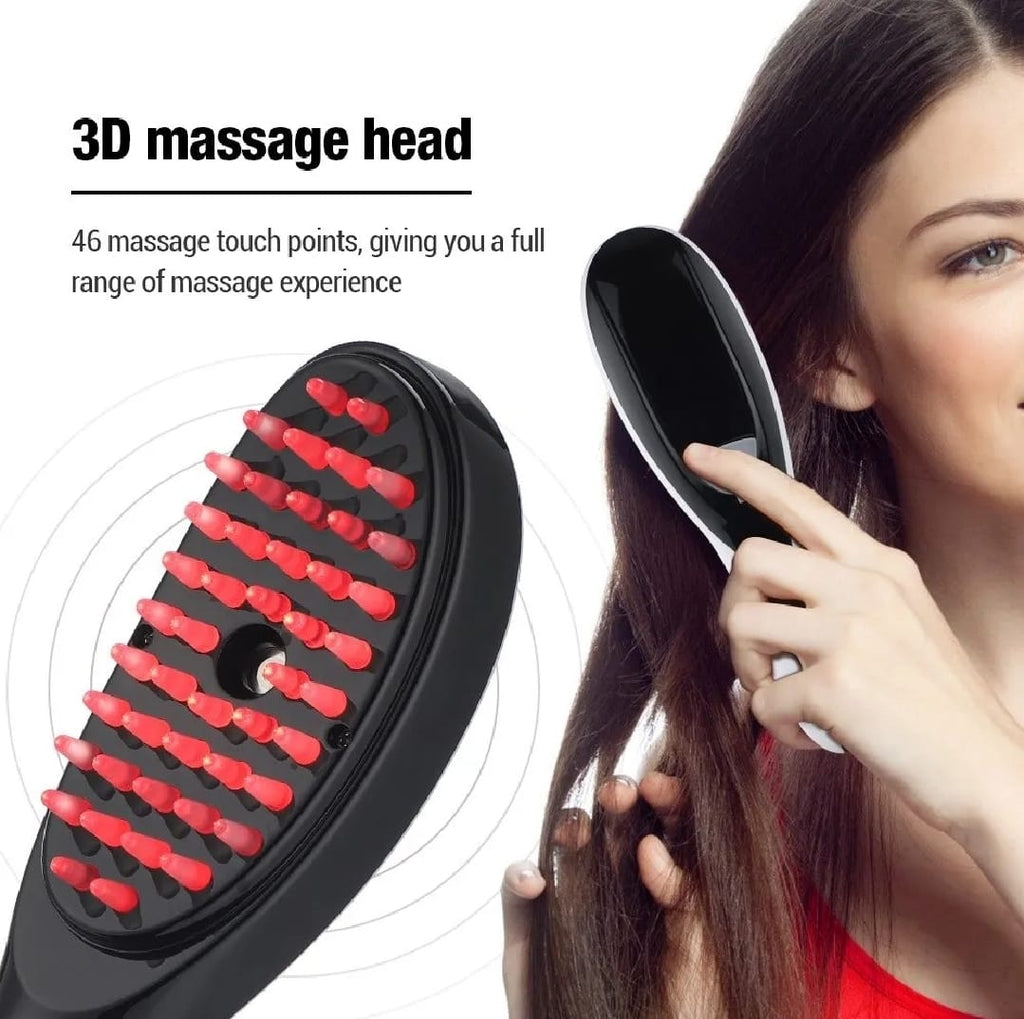 Rechargeable Electric Hair Growth Comb with Steam Spray &amp; Red/Blue LED Therapy