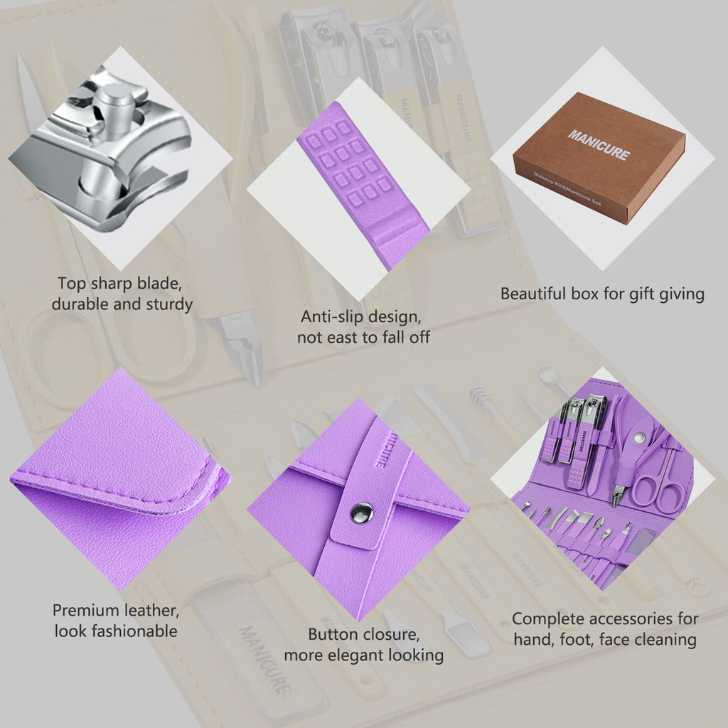 16-in-1 Stainless Steel Nail Care Kit – Manicure & Pedicure Tool Set