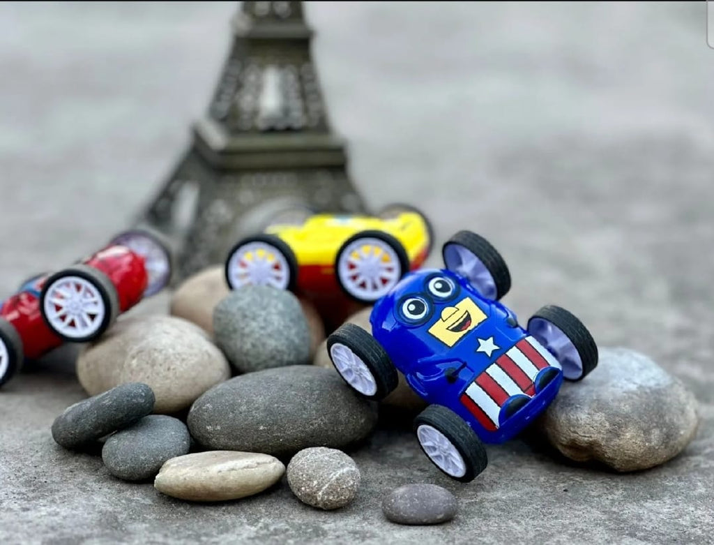 360° Stunt Car Toy - Double-Sided Flip Action, Friction Powered, Cartoon-Themed Racer