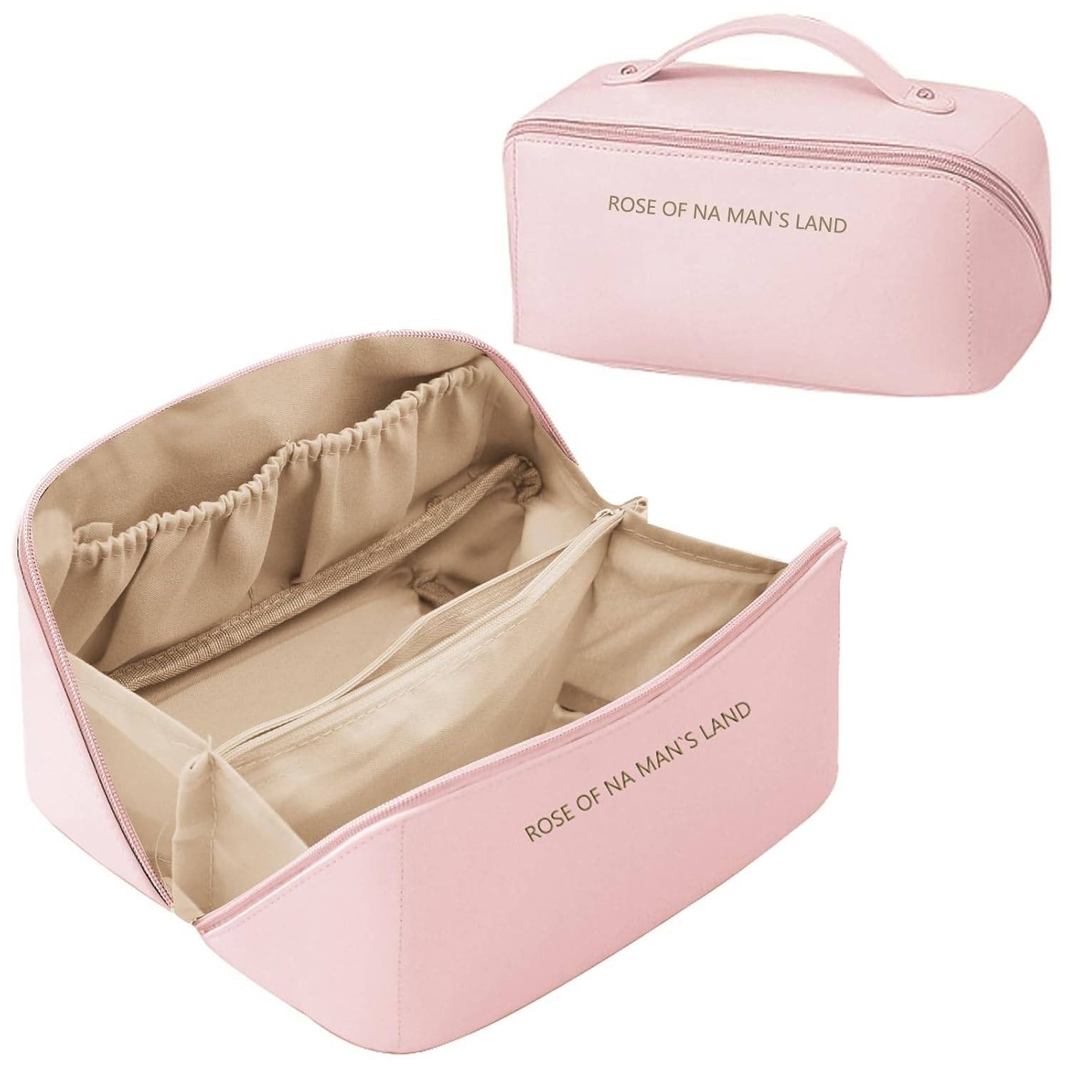 Large Capacity Travel Cosmetic Bag | Black brown pink