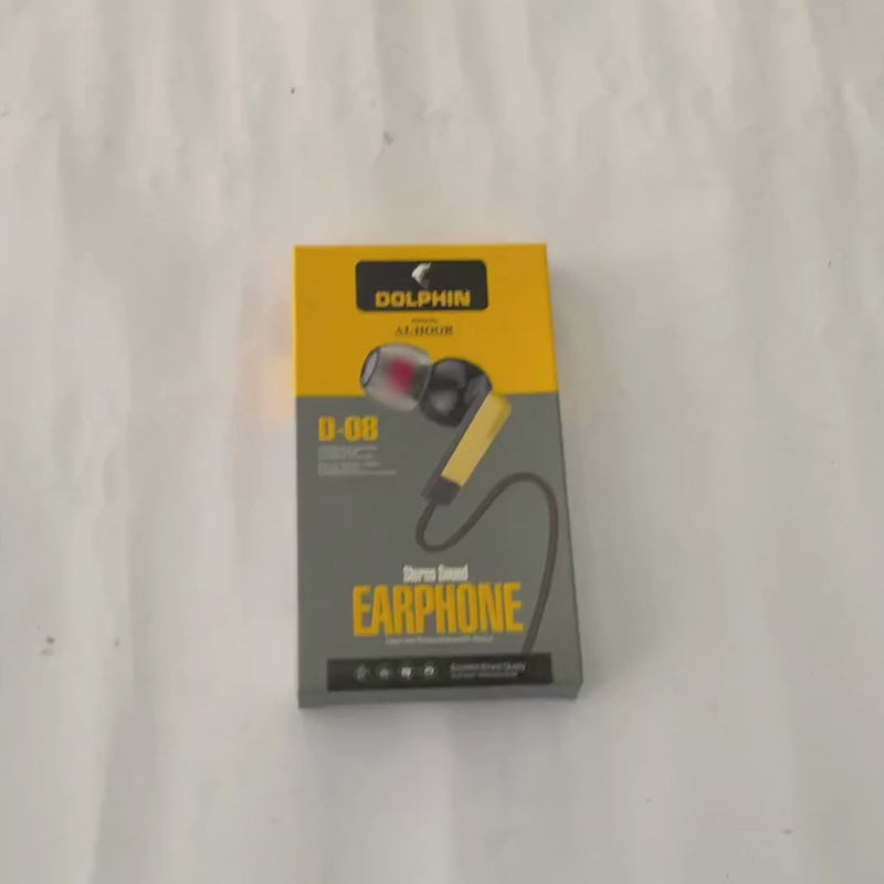 olphin D-08 Handsfree | Stereo Sound Earphones | Noise-Cancellation with Mic & Inline Controls